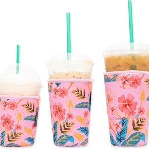 Iced Coffee Sleeve for Cold Drink Cups 3 Pack Neoprene
